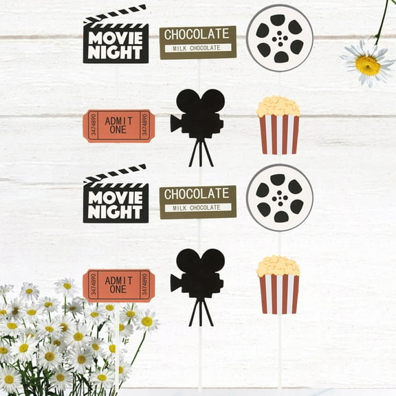 FRCOLOR 36pcs Movie Themed Cake Toppers Funny Cupcake Ornament Picks Cake Decor Dessert Adornment for Party Birthday