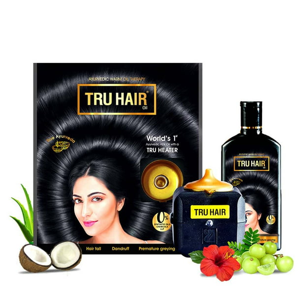 TRU HAIR Herbal Hair Oil 110ml with Tru Heater to Warm the Hair Oil -  