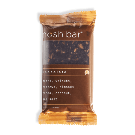 Nosh Bar, Chocolate, Fruit and Nut Snack Bar, 2.12oz Bars (Pack of 12), Vegan, No Added Sugar