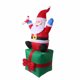 thumbnail image 1 of 6 pies Navidad inflable Papá Noel Llevar regalo Gigante iluminado Inflable Decoración navideña Navidad Fiesta Explosión Exhibición con ventilador Soplador Suelo Estaca Cuerdas Bolsa de agua yeacher Enchufe de EE. UU., 1 of 6