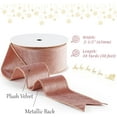 thumbnail image 2 of Rose Gold Velvet Wired Ribbon with Glitter Back 2.5 Inch Mauve Christmas Ribbon Wired Reversible Ribbon for Christmas Tree, Gift Wrapping, Crafts, Wreaths Supplies, Topper Bows (10 Yards), 2 of 7