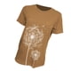 thumbnail image 3 of Camiseta de mujer con estampado floral, cuello redondo, manga corta, top suelto, caqui, XXL kenally AP000466-17, 3 of 7