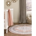 thumbnail image 4 of Unique Loom Parker Collection Area Rug - Merakli (5' Round Rose/Gray), 4 of 12