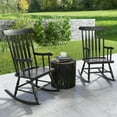 thumbnail image 2 of YYAo Outdoor Patio Rocking Chairs,Outdoor Rocking Chair with Slatted Backrest-Black, 2 of 7