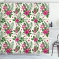 thumbnail image 1 of Ambesonne Watercolor Shower Curtain, Plumeria Hibiscus, 69"Wx75"L, Magenta Cream Green, 1 of 3
