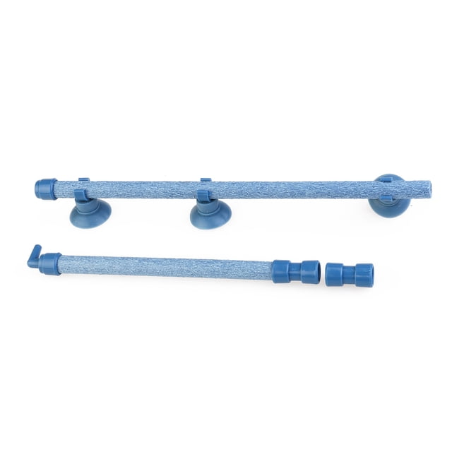 Tubo de piedra difusora de aire de pared de burbujas para acuario de 14 pulgadas con ventosa (azul)
