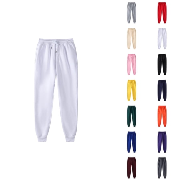 Men Sweatpants 2026 Fall Winter Fashion Elastic Waist Drawstring Lined Jogger Sweatpants Trousers with Pockets