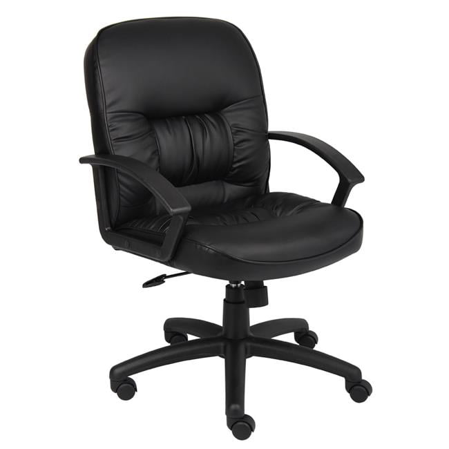 Mid Back Leatherplus Chair with Knee Tilt - Walmart.com ...