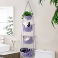 thumbnail image 5 of 4 Tier Hanging Fruit Basket, Purple Boho Handwoven Cotton Rope Macrame Fruit Storage for Kitchen Bathroom Bedroom, Detachable Wall Hanging Basket Over Door Organizer for Fruit Veggie Plant Decor, 5 of 9
