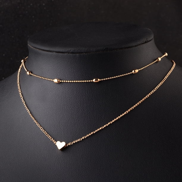 Collar para mujer, joyería para mujer, collar vintage bohemio de múltiples capas con cuentas, collar de aleación para regalo.