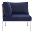 thumbnail image 3 of Modway Harmony 6-Piece  Sunbrella® Basket Weave Outdoor Patio Aluminum Sectional Sofa Set in Tan Navy, 3 of 13