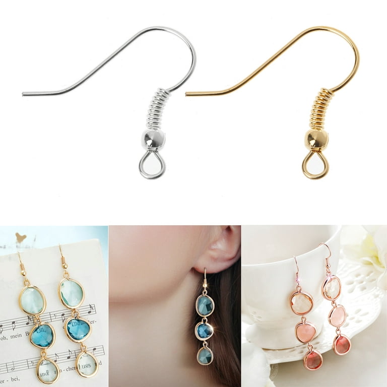 TINYSOME Earrings Making Supply,Hypoallergenic Ear Wire Fish Hook Jump Ring  Earring Backs 