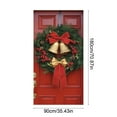 thumbnail image 3 of Yyuenw Christmas Door Cover Swag with Golden Bells and Red Bow Hanging Banner Backdrop Photography Background Decoration Holiday Door Hanging Cover Winter New Year 71x35 Inch, 3 of 6