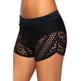 thumbnail image 1 of Women's Black Hollow Out Lace Overlay Swim Short Bottom, 1 of 5
