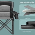 thumbnail image 4 of LEDREM Oversized Folding Camping Chair with Cooler Bag, Adjustable Lumbar Support and Armrests, Heavy-Duty 450 lb Capacity, Ink Black, 4 of 6