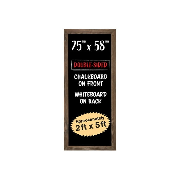 Excello Global Products Extra Large Gigantic Chalkboard Sign: 58"x25" Hanging Chalk Sign for Kitchen Wall Decor, Restaurant Menu Board/Hangs in Both Directions/Reversible with Dry Erase Board on Back