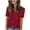 Wine, variant on ZyeKqe Summer Tops for Women Casual Short Sleeve Shirts V Neck Blouses Loose Fitted T Shirts