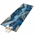 thumbnail image 6 of Blue Marble Kitchen Runner Rug 2x6 Washable Runners for Hallway Non Slip Contemporary Abstract Golden Foil Texture Large Area Rug Indoor Floor Carpet for Bathroom Laundry Entryway Bedroom Living Room, 6 of 8