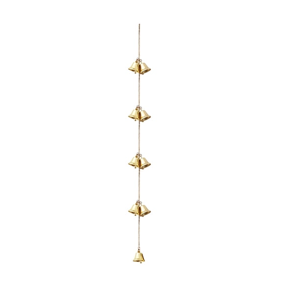 Generic Witch Bells for Door Knob, Brass-Colored Iron Bell Strings with 9 Bells, Witchcraft Supplies Door Bell, Vintage Witch Decor Wind Chimes for Home Protection