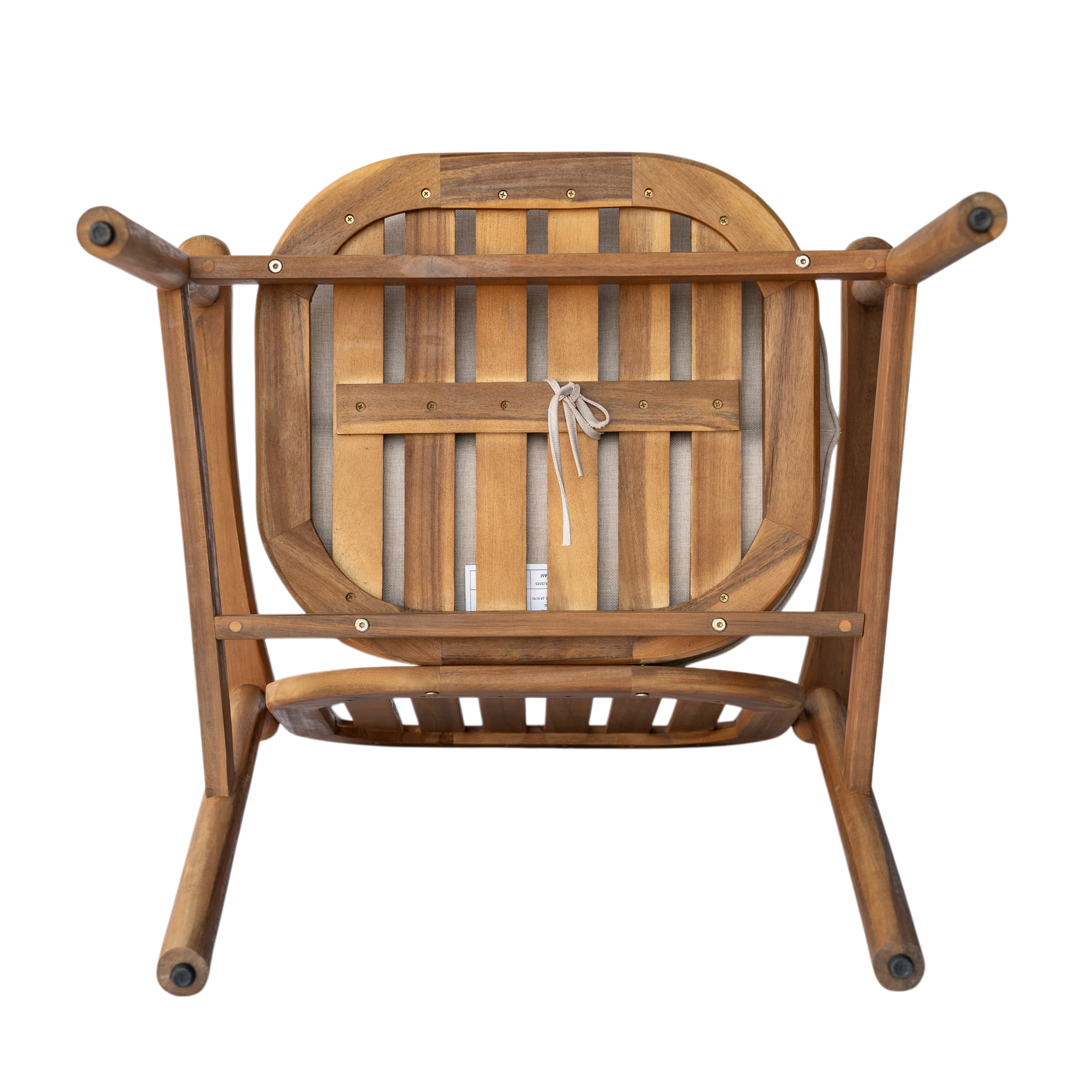 Christopher Knight Home 5-Piece Rustic Outdoor Dining Set, Round Table with Slatted Chairs, Teak+Beige