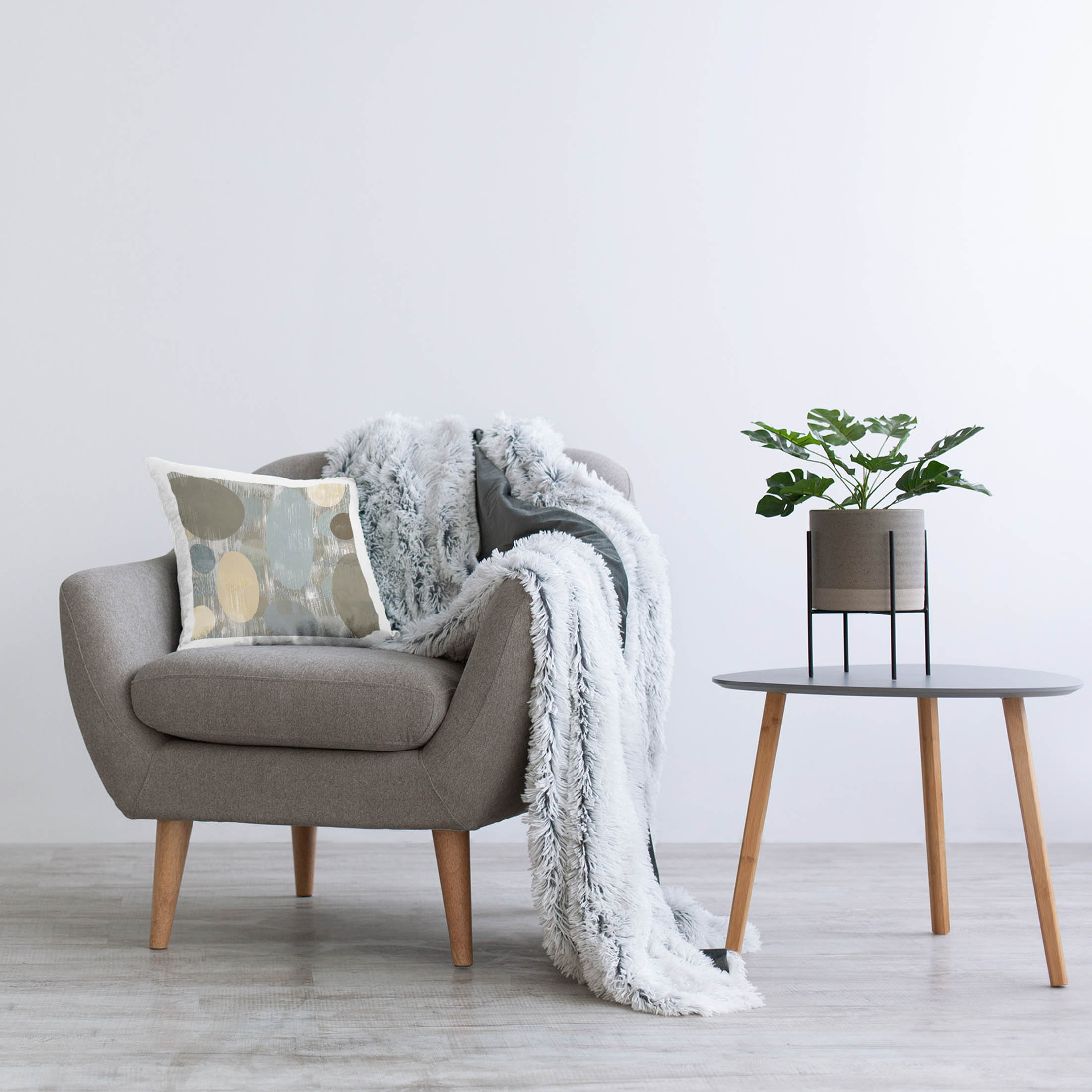 Stupell Industries Modern Geometric Circle Shapes Printed Throw Pillow Design by Brent Nelson