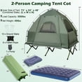 thumbnail image 3 of Gymax 2-Person Camping Tent Cot 5-in-1 Folding Camping Bed w/ Air Mattress Pillow Sleeping Bag, 3 of 10