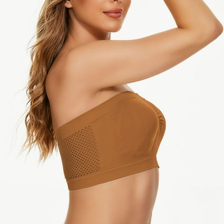 

YDKZYMD Womens Sexy Bra and Panty Sets Halter Strapless Plus Size Large No Show Lace Lingerie Set 2 Piece Ginger M