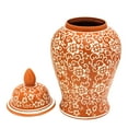 thumbnail image 3 of Red Lantern 18" White Flowers on Orange Temple Jar, 3 of 8