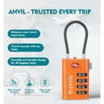 thumbnail image 4 of Candado de equipaje ANVIL TSA008 Core con combinación de 4 dígitos naranja (2), 4 of 8