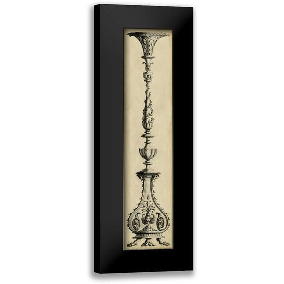 Pergolesi, Michel 6x14 Black Modern Framed Museum Art Print Titled - Pergolesi Candlestick II