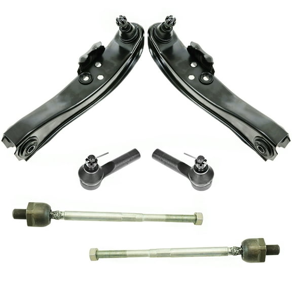 TRQ Front Tie Rod End Ball Joint Control Arm Suspension Steering Kit Set 6pc New PSA86030
