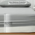 thumbnail image 4 of JOHNPEY King Size Cooling Bamboo Sheets Set Silky Soft Bed Sheets for King Size Bed with 18 Inch Deep Pocket,4 Pieces, Gray, 4 of 8