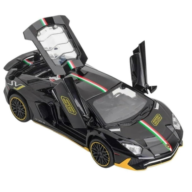 1:32 Scale Lamborghini Aventador SVJ DieCast Model with Sound, Light (Black)