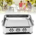 thumbnail image 1 of Rectangular Stainless Steel Fish Baking Pan Fish Charcoal Alcohol Stove For Indoor Outdoor, 1 of 8