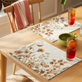 thumbnail image 4 of Vintage Floral Placemats Set of 4 Spring Flowers Eucalyptus Leaves Retro Place Mats Indoor Wipeable Table Mats Washable Cloth Dining Table Placemats for Kitchen Holiday Party Home Decor 13x19 Inch, 4 of 9