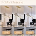 thumbnail image 5 of Modern Crystal Chandeliers for Dining Room, Island Light Fixture Over Table,7-Light Height Adjustable Hanging Pendant Light Fixtures for Kitchen, Living Room, Bedroom, L47'', 5 of 10