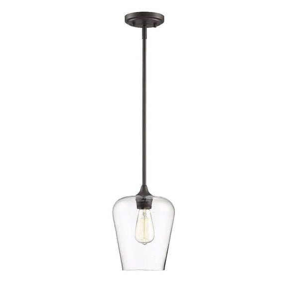 1 Light Pendant-Contemporary Style with Transitional and Bohemian Inspirations-10.5 inches Tall By 8 inches Wide-English Bronze Finish Bailey Street