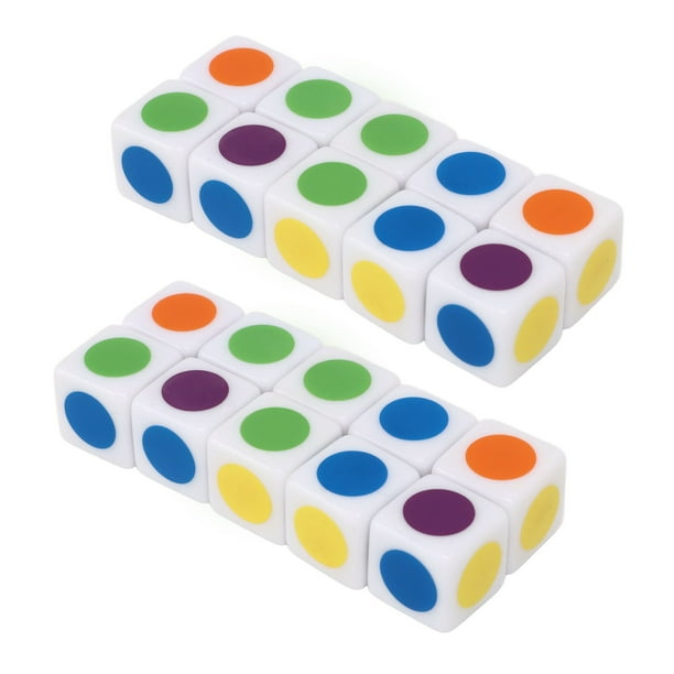 20 Dados De Colores Con Puntos, 16 Mm - Para Enseñar Colores Primarios/secundarios, Juegos Educativos 20 Dados De Colores Con Puntos, 16 Mm - Para Enseñar Colores Primarios/secundarios, Juegos Educativos