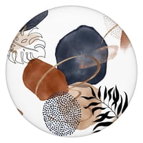 Waterproof Round Tablecloth Boho Style Oxford Fabric with Elastic Hem Fits 45-52”, Great for Indoor Dinners, Camping, and Parties