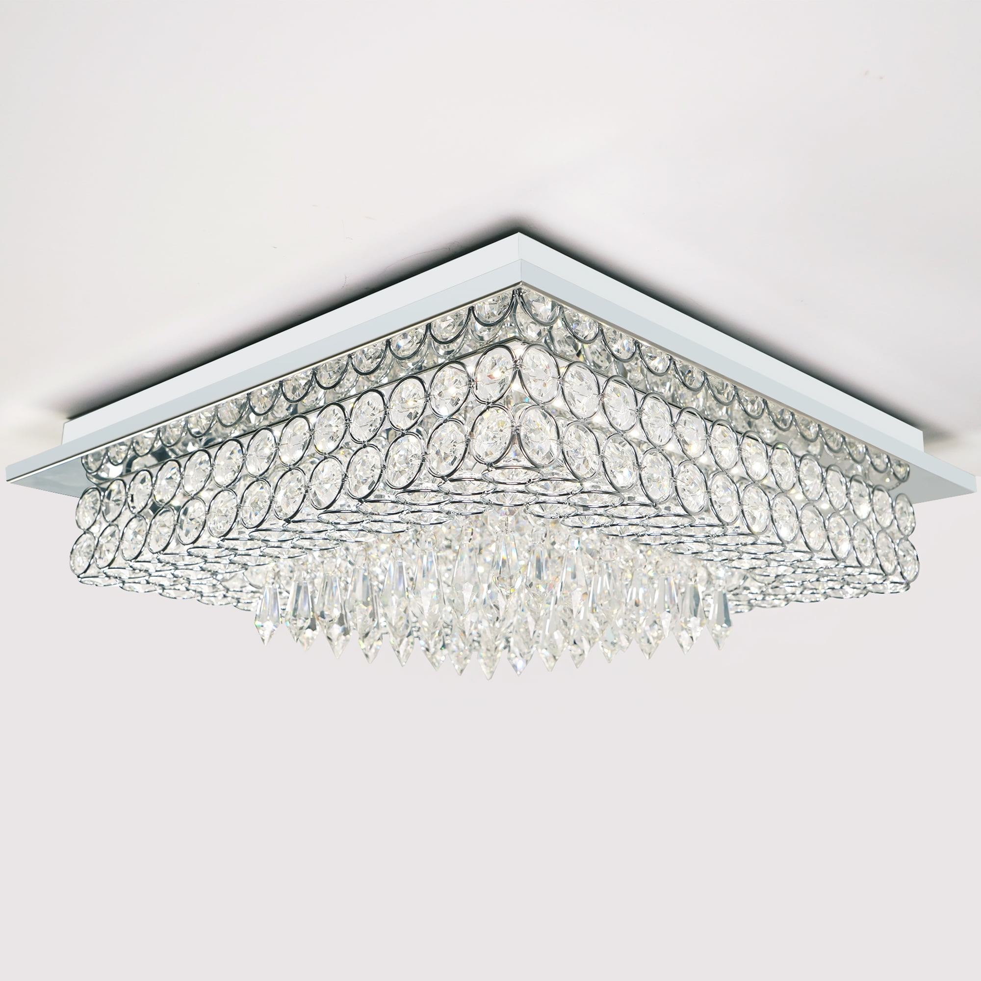 Uznhty Crystal Ceiling Light LED Entryway Hallway Light Fixtures Square