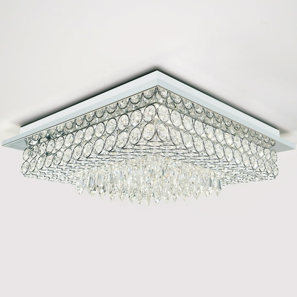 Uznhty Crystal Ceiling Light LED Entryway Hallway Light Fixtures Square
