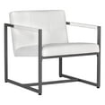 thumbnail image 2 of Studio Designs Home Camber Mid-Century Modern Accent Chair, White Leather, 2 of 6