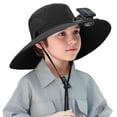 thumbnail image 5 of XUNKUSGA Wide Brim Solar Fan Hat for Boy And Girls Breathable Mesh Quick Drying Solar Fan Fishing Hat Summer UPF 50+ Sun Protection Sun Hat with Charging Cable,Army Green, 5 of 5
