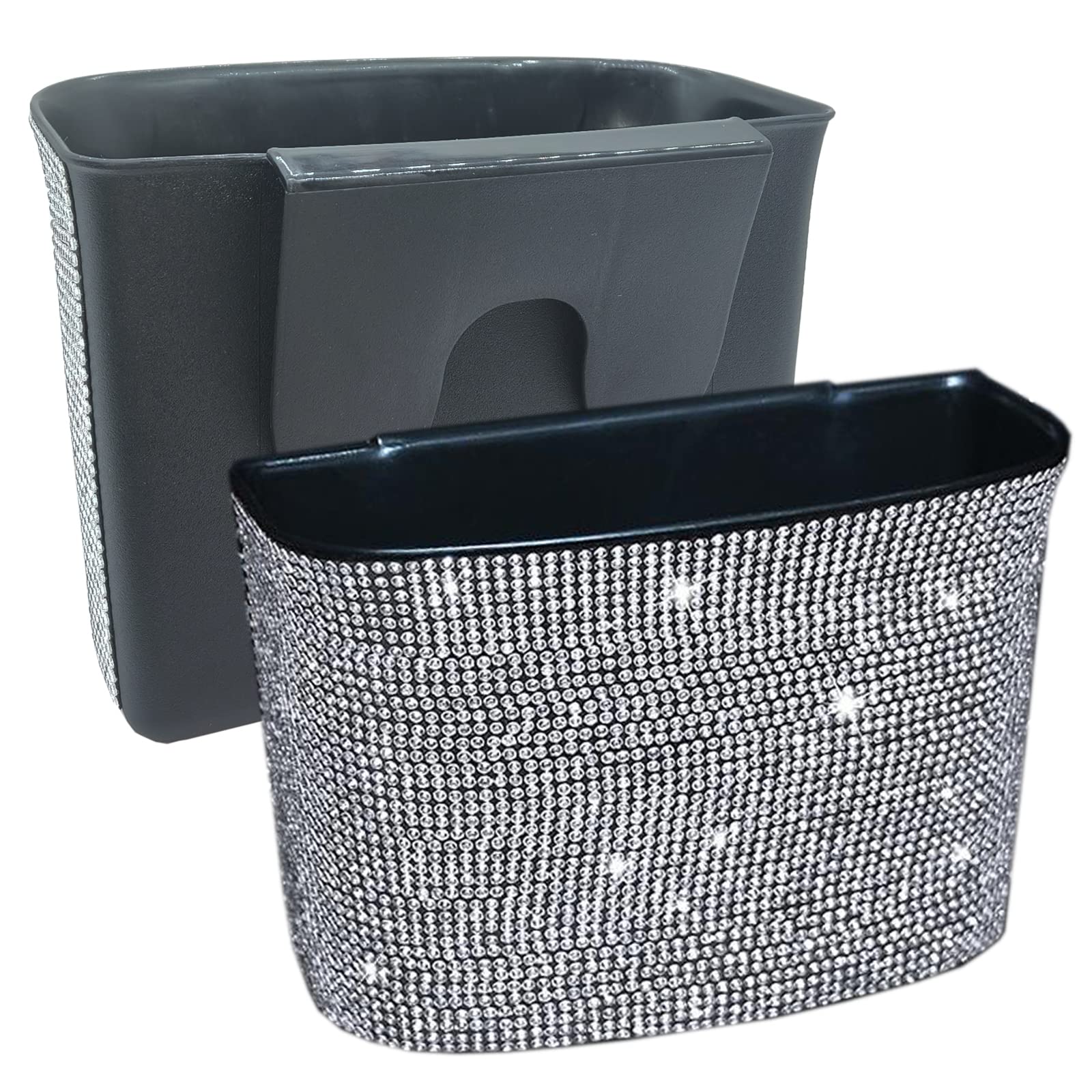 BlingSHD Bling Trash Can Rhinestones Car Garbage Can Container Hanging
