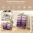 thumbnail image 6 of Costway 10-Drawer Storage Cart Utility Rolling Trolley Kitchen Organizer Purple, 6 of 8