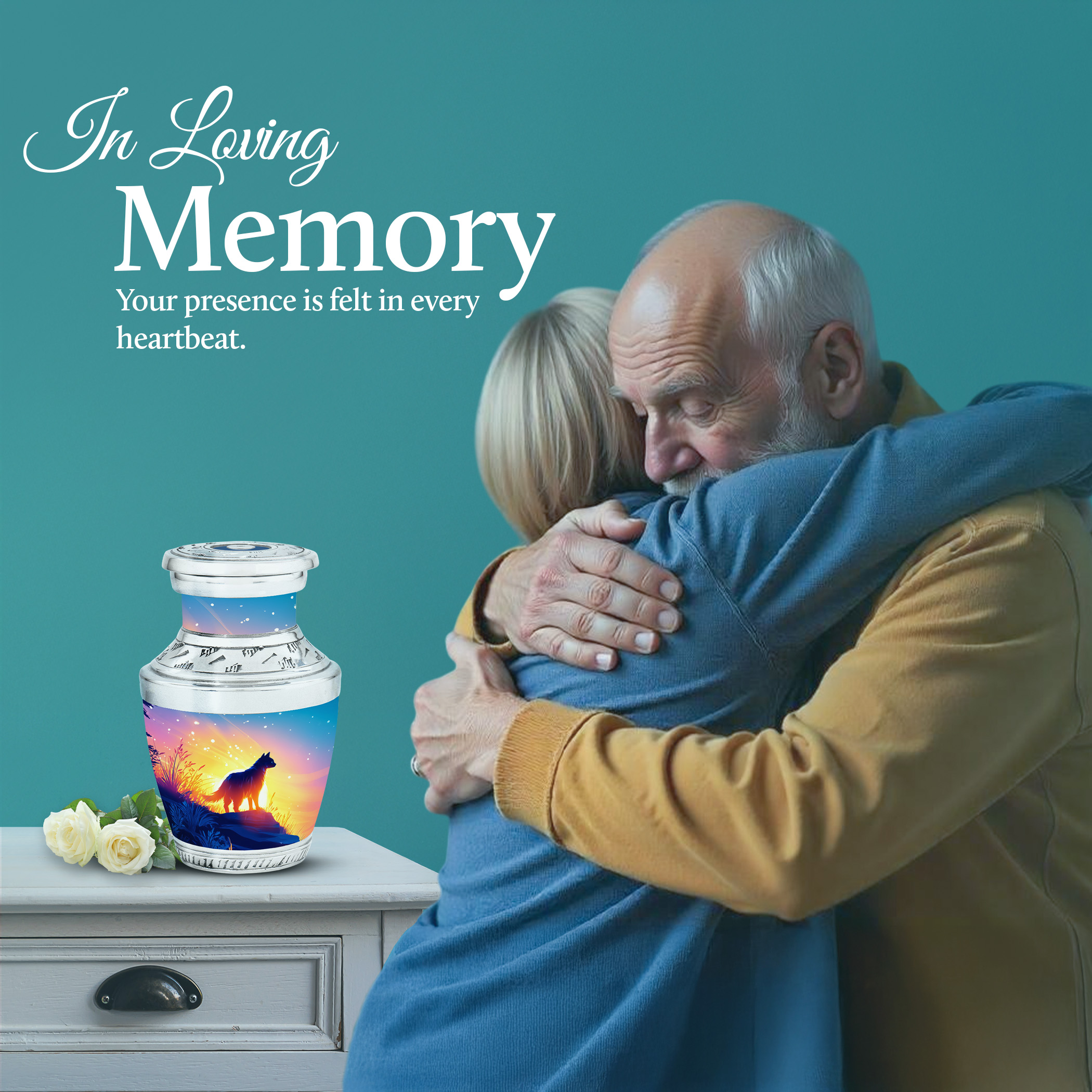 SABURIAL Cat Funeral Urns for Ashes - Human Remains for Mom & Dad - 3 Inch - Pack of 1 - Keepsakes Urn for Ashes - Cremation Burial Urn - Miniture Urns for Mom & Dad