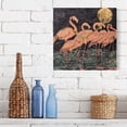 thumbnail image 6 of WOBOGO Night Sky Flamingo Pattern Wall Clock 7.78 Inch Battery Operated Silent Unit Square Rustic Vintage Style for Home Bedroom Office Black Pointer, 6 of 8