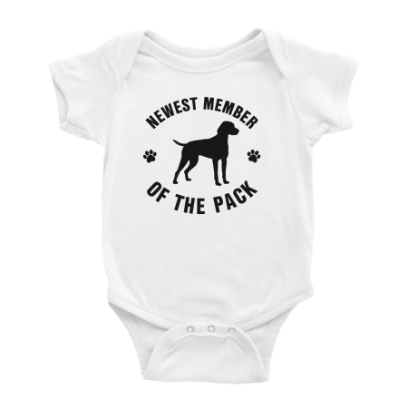 

Newest Member of The Pack German Shorthaired Pointer Dog Cute Baby Jumpsuits Boy Girl