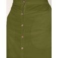 thumbnail image 5 of Moomaya Solid A-Line Skirt For Women, Front Buttoned Midi Skirts, 5 of 9