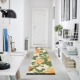 thumbnail image 5 of Oranges Green Leaves Flowers Runner Rug Non-Slip Area Rugs Linen Washable Non Shedding for Kitchen Bedroom Carpet, 5 of 8